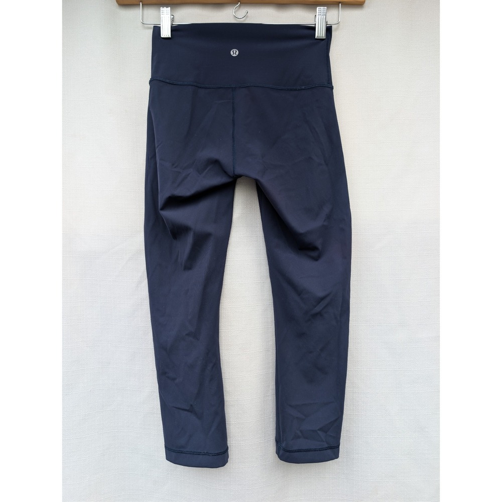 Lululemon Align Crop High‎ Rise Leggings Womens 4 Navy Blue Nulu Athletic Pant